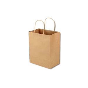 Twist Handle Bags: OSP #6 Kraft Twist Handle Paper Bag 210x270x110mm | 300/Ctn