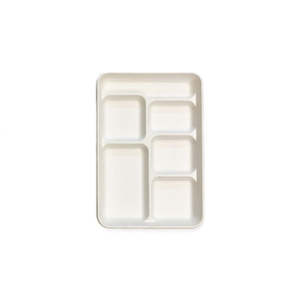 Ecocane 6 Compartment Shallow Tray 321x221x31mm 50/Pack