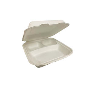 Eco: Sugarcane Clamshell 9" 3 Compartment B032 | 250/Ctn