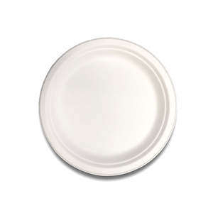 Eco: Sugarcane Round Dinner Plate 10 Inch P005 (257mm) | 500/Ctn