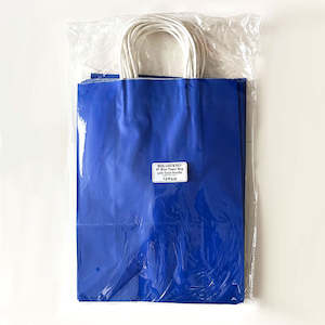 Twist Handle Bags 1: Blue Paper Bag with White Twist Handle #7 250x335x120mm 12/Pack