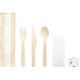 M Wooden Cutlery Set 6/1 (Knife, Fork, Spoon, Napkin, Salt, Pepper) | 50/Pack