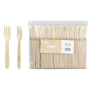 Wooden Cutlery: M Wooden Fork 160mm | 100/Pack