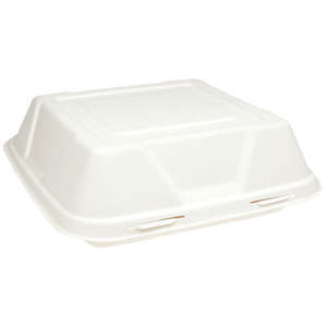 Sugarcane Clamshells: Sugarcane Large Square Meal Clamshell 230x230x85mm (1500ml) 50/Pack