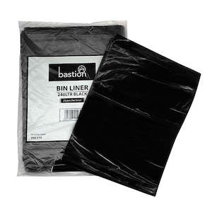 Rubbish Bin Liners: Bastion Rubbish Bin Liners 240 Litres Black 25/Pack