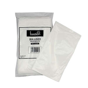 Rubbish Bin Liners: Bastion Rubbish Bin Liners 60 Litres White 50/Pack