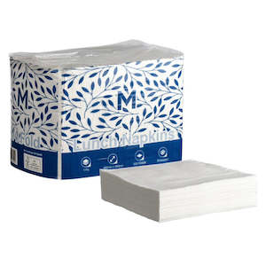 Luncheon Serviettes: M White Lunch Napkins 1Ply 1/4 Fold 500/Pack