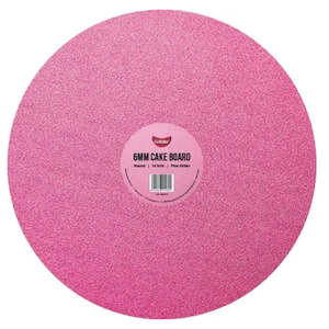Cake Boards Round: Cake Board Round Glitter Pink 14 Inch | 6mm Thick Masonite
