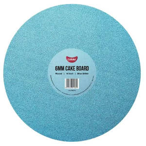Cake Board Round Glitter Blue 10 Inch | 6mm Thick Masonite