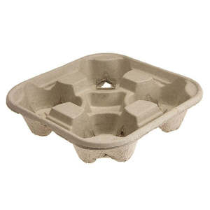 Cup Holders Sleeves: M Pulp Cup Holders 4 Cup | 100/Pack