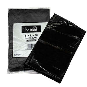 Rubbish Bin Liners: Bastion Rubbish Bin Liners 200 Litres Black | 25/Pack