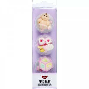 Sugar Decorations: GoBake Icing Decorations Pink Baby | 6/Pack