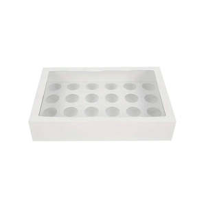 Cupcake Boxes: GoBake Window Mini Cupcake Box 24 Hole with insert | Each