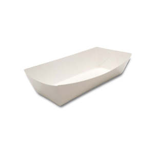 Paper Food Trays: Hot Dog Tray White | 50/Pack