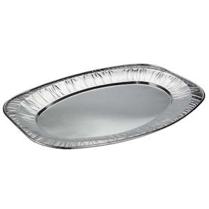 Catering Roasting Trays Foil: Foil Oval Large Catering Platter 547x360x30mm (Each)