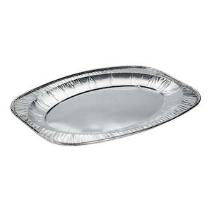 Catering Roasting Trays Foil: Foil Oval Small Catering Platter 350x237x26mm (Each)