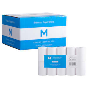M Thermal Paper Roll 1 Ply 57x38mm | 50/Ctn