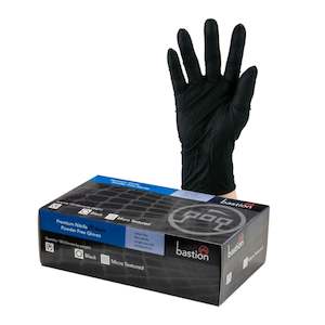 Bastion Premium Nitrile Powder Free Gloves Black Medium | 100/Pack