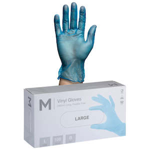 Vinyl Gloves: M Vinyl Gloves Powder Free Blue Large | 100 Gloves/Box