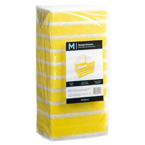 Scourers: M Non Scratch Sponge Scourers White/Yellow 100x150mm | 10/Pack
