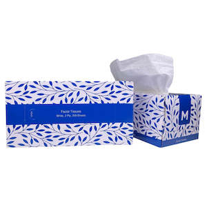 M Facial Tissues White 2 Ply 200/box