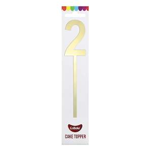 GoBake Small Mirror Number Topper #2 Gold