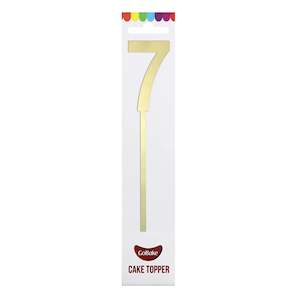 GoBake Small Mirror Number Topper #7 Gold
