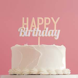 Cake & Candle Milkshake Happy Birthday Cake Topper Caramel