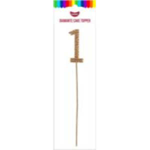 Diamante Toppers: GoBake Gold Diamante #1 Topper 4.5cm