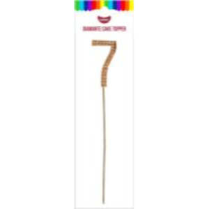 GoBake Gold Diamante #7 Topper 4.5cm