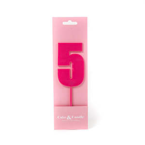 Acrylic Toppers: Cake & Candle Acrylic Mega Number Topper #5 Pink