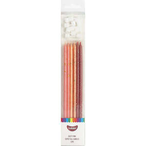 GoBake Candles Super Tall 18cm Ombre Dusty Pink 12/Pack