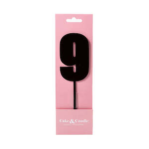 Cake & Candle Acrylic Mega Number Topper #9 Black