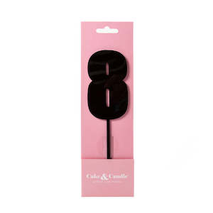 Cake & Candle Acrylic Mega Number Topper #8 Black