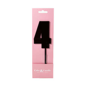 Cake & Candle Acrylic Mega Number Topper #4 Black