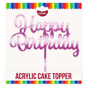 GoBake Acrylic Cake Topper Happy Birthday Pink