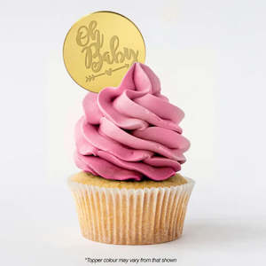 Oh Baby Round Gold Mirror Topper 5cm