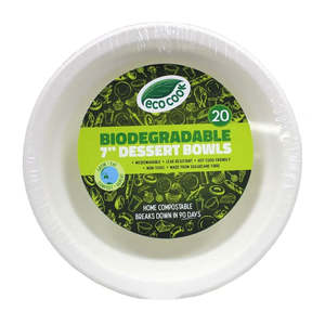Eco Plates Bowls: EcoCook Biodegradable Dessert Bowls 7" | 20/Pack