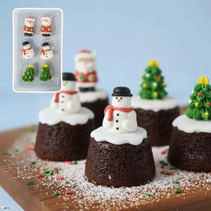Edible Cake Supplies: Christmas 3D Sugar Decorations | 6 Piece Pack