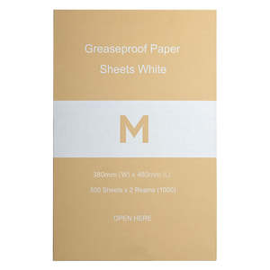 Baking Paper Rolls Sheets: M Greaseproof Paper Sheets Small White | 1000 Sheets/Pack