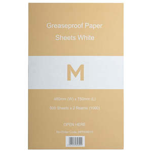 M Greaseproof Paper Sheets Large White | 1000 Sheets/Pack