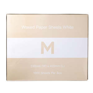 M Waxed Paper Sheets White Large 330x400mm | 1000/Box