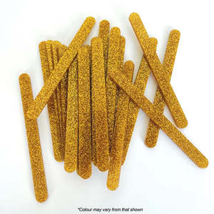 Acrylic Cake Popsicle Sticks Gold Glitter | 12/Pack