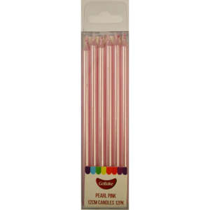 GoBake Tall Candles Pearl Pink 12cm | 12/Pack