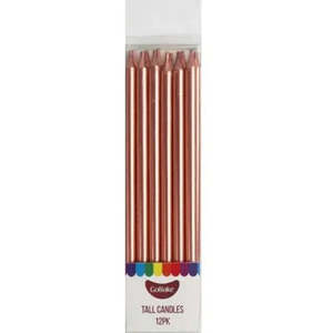 Candles: GoBake Tall Candles Rose Gold 12cm | 12/Pack