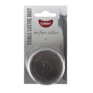 Edible Lustre Dusts: GoBake Edible Lustre Dust Antique Silver - 2g