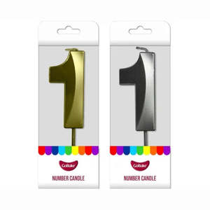 GoBake Metallic Number #1 Candle | Each