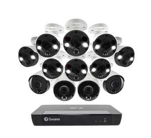 Swann 16CH 4K NVR Kit with 8 x 4K PIR Spot Light Bullet + 4 x 4K PIR Cameras
