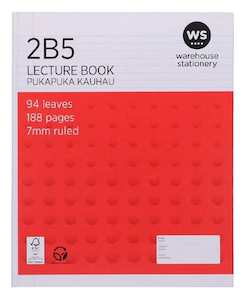 Lecture Book 2B5 7mm Ruled Hardcover 94 Leaf Red Mid