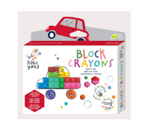 Stationery: Haku Yoka: Block Crayons - Car